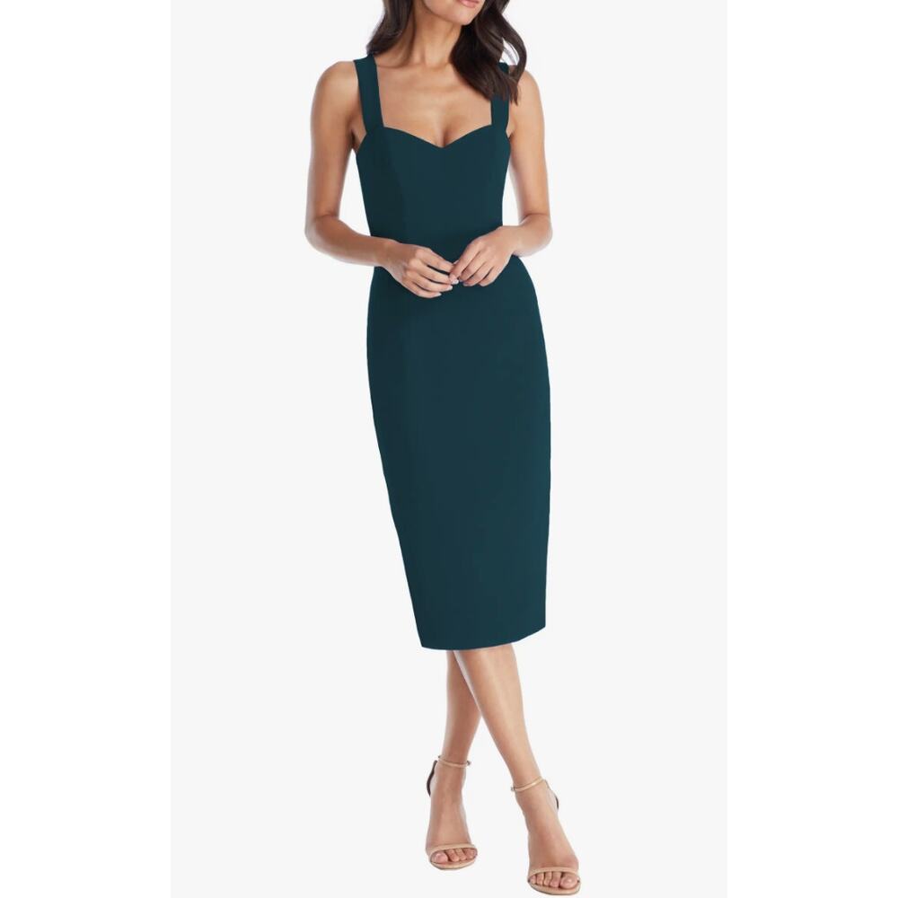 Dress the Population Nicole Sweetheart Neck Cocktail Dress Pine Green Size M